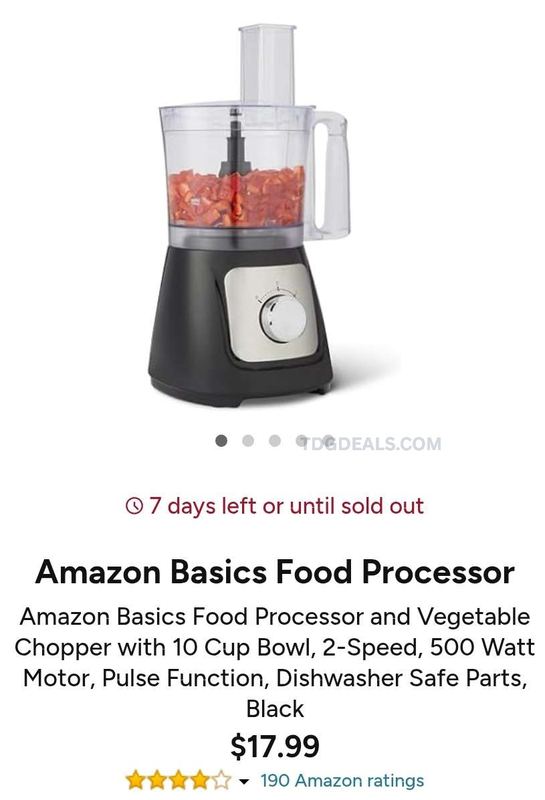 🔥 AMAZON BASICS 10-CUP FOOD PROCESSOR — $17.99 🔥