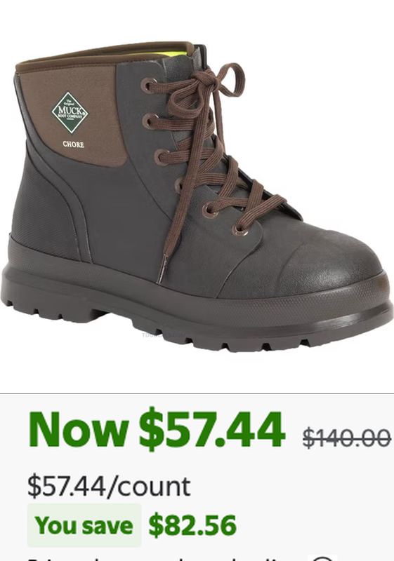 $57.44 MUCK BOOT CHORE CLASSIC 6" BOOTS