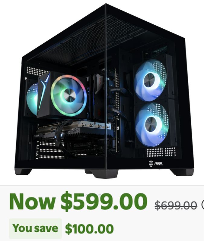 $699 ABS FLUX II AQUA GAMING PC NOW $599