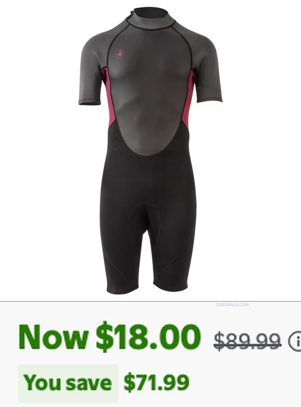 $89.99 BODY GLOVE PRO3 MEN'S SPRING WETSUIT FOR $18