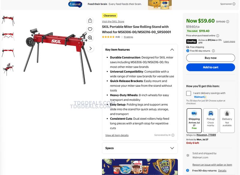 SKIL MITER SAW STAND — $59.60
