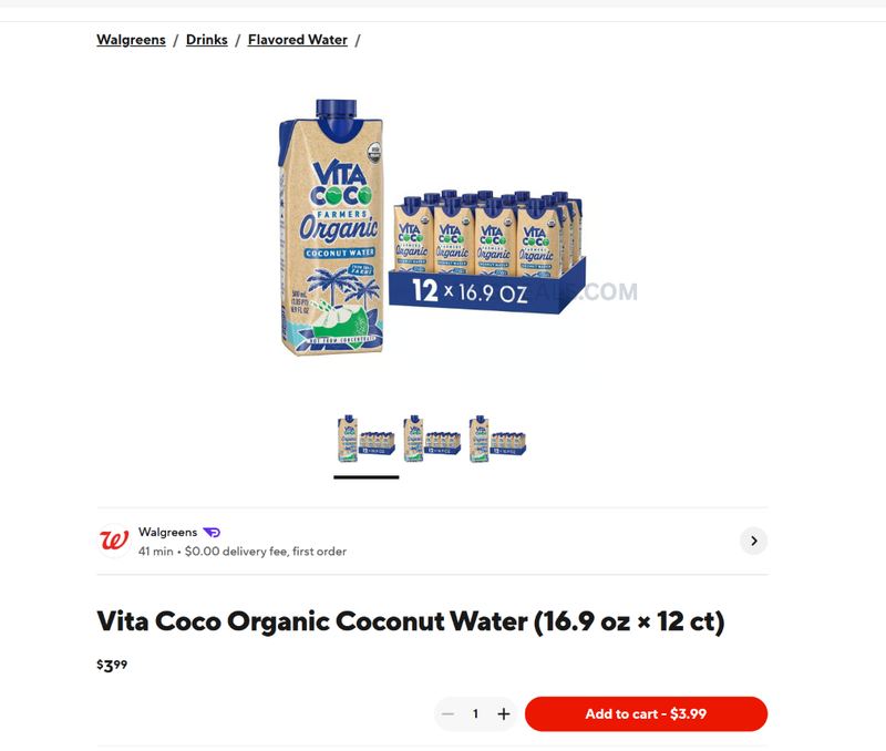 12-PACK VITA COCO COCONUT WATER FOR $3.99