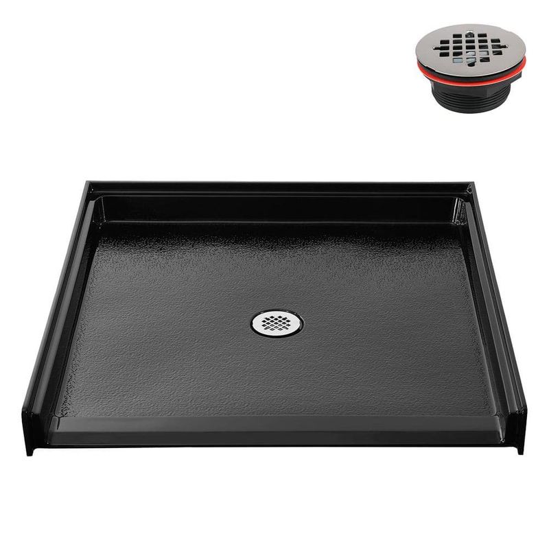 Streamline - GB-2633-536-BL 38 in. x 38 in. Alcove Acrylic Shower Pan Base in Glossy Black with Center Drain, Drain Included
