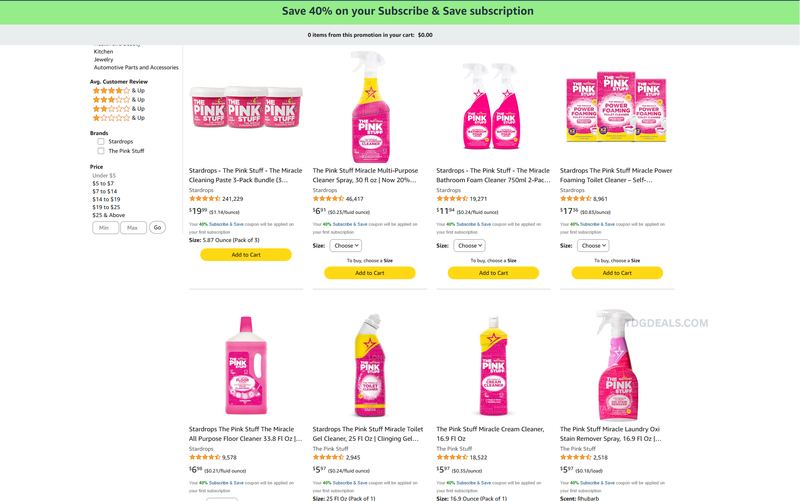 THE PINK STUFF CLEANING SUPPLIES AS LOW AS $2