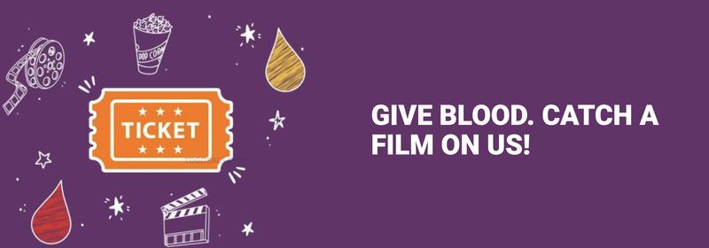 Free Fandango Movie Ticket for donating blood