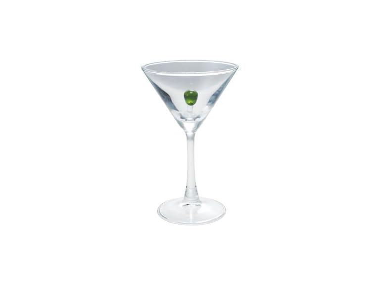 6-Ounce Stemmed Martini Glass with Olive Inside