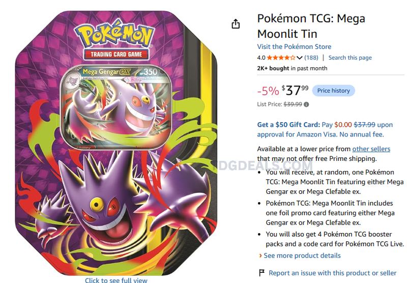 POKÉMON TCG MEGA TIN $37.99 👀
