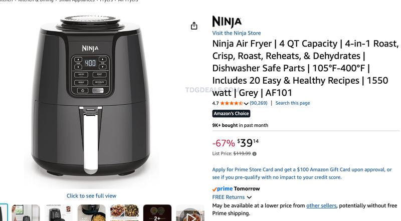 Like new Ninja Air Fryer now -67% off