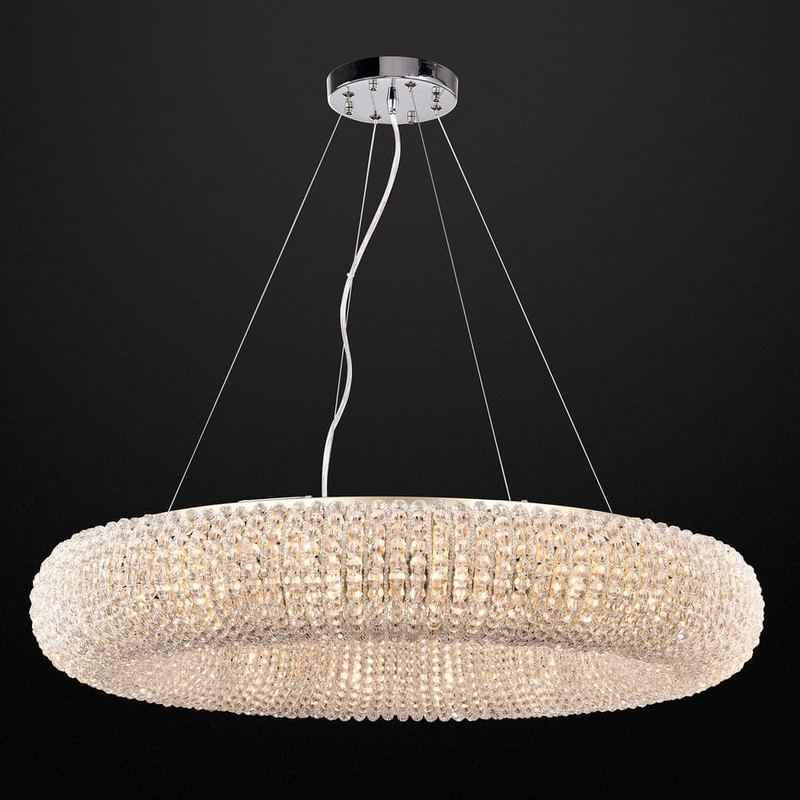 Edvivi - Krista 16-Light 31.5 in. Champagne Gold Encrusted Sphere Glam Crystal Chandelier for Dinning Living Room Entryway