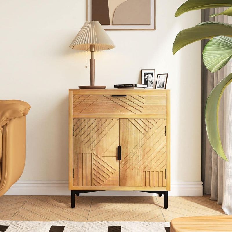 Boosicavelly - 32 in. W x 14 in. D x 32 in. H Natural Brown Linen Cabinet