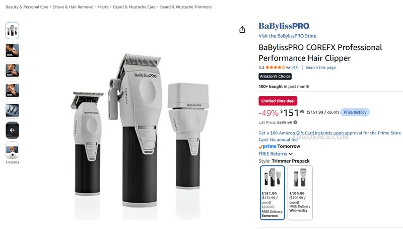 BABYLISSPRO COREFX CLIPPER + TRIMMER PREPACK — $151.99