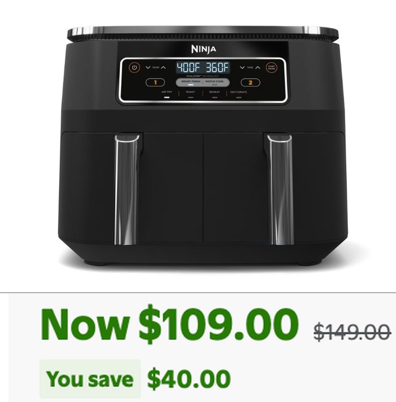 $149 NINJA FOODI AIR FRYER FOR $109 (LOW STOCK)