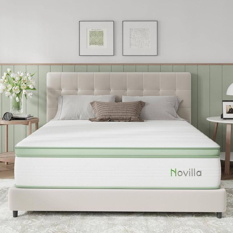 Novilla - Twin Medium Gel Memory Foam Hybrid Mattress 8 in. Bed-in-a-Box Mattress
