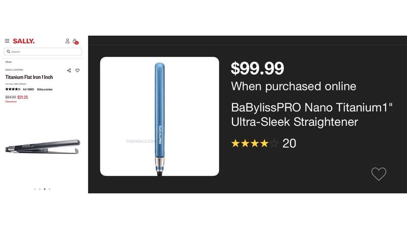 $84.99 BABYLISSPRO TITANIUM 1” FLAT IRON FOR $21.25