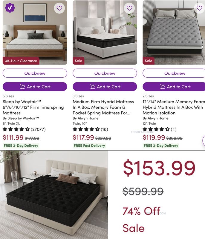WAYFAIR MATTRESS CLEARANCE IS LIVE 🔥🛌