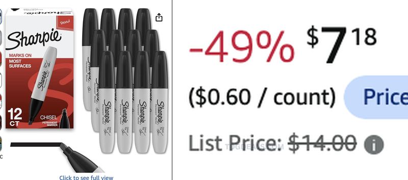 SHARPIE 12-COUNT FOR $7.18
