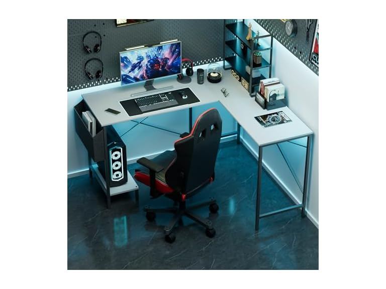 InfiniPower L-Shaped Corner Desk, 50-Inch Reversible