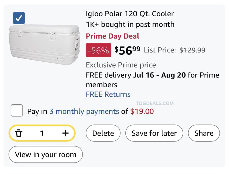 $57 Igloo Hard Cooler (Polar & Party Bar Series)