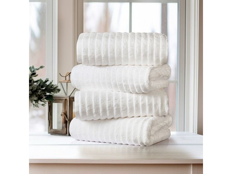 71% OFF: 4 Pk Ribbed Egyptian Cotton Towel Set