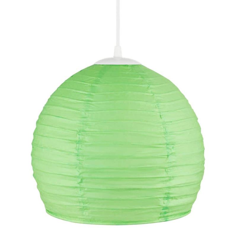 Hampton Bay - Elmore 1-Light Green Pendant Light with Paper Shade