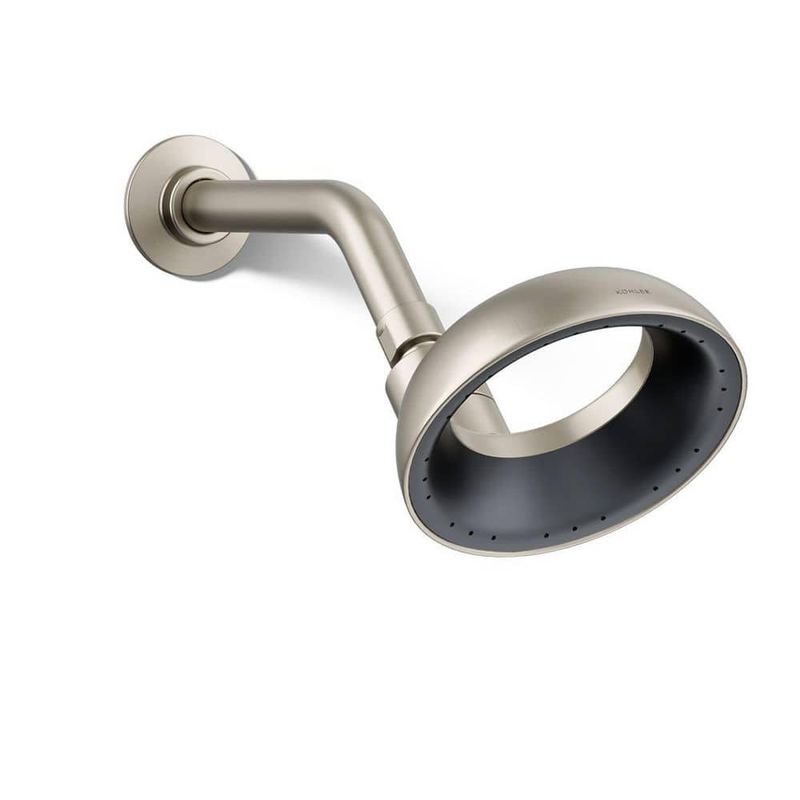 KOHLER - Statement VES 1-Spray Patterns with 1.5 GPM 6 in. Wall Mount Fixed Shower Head in Vibrant Brushed Nickel