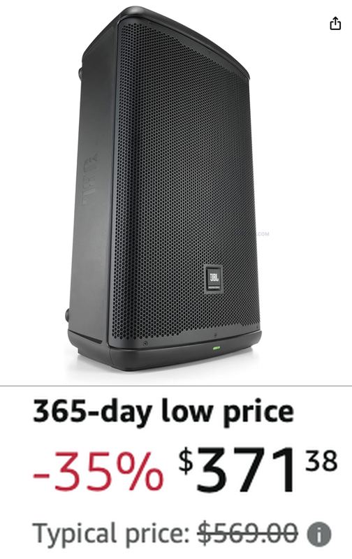 $569, JBL PA SPEAKER  NOW $371