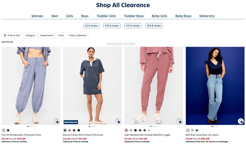 OLD NAVY CLEARANCE — UP TO 72% OFF