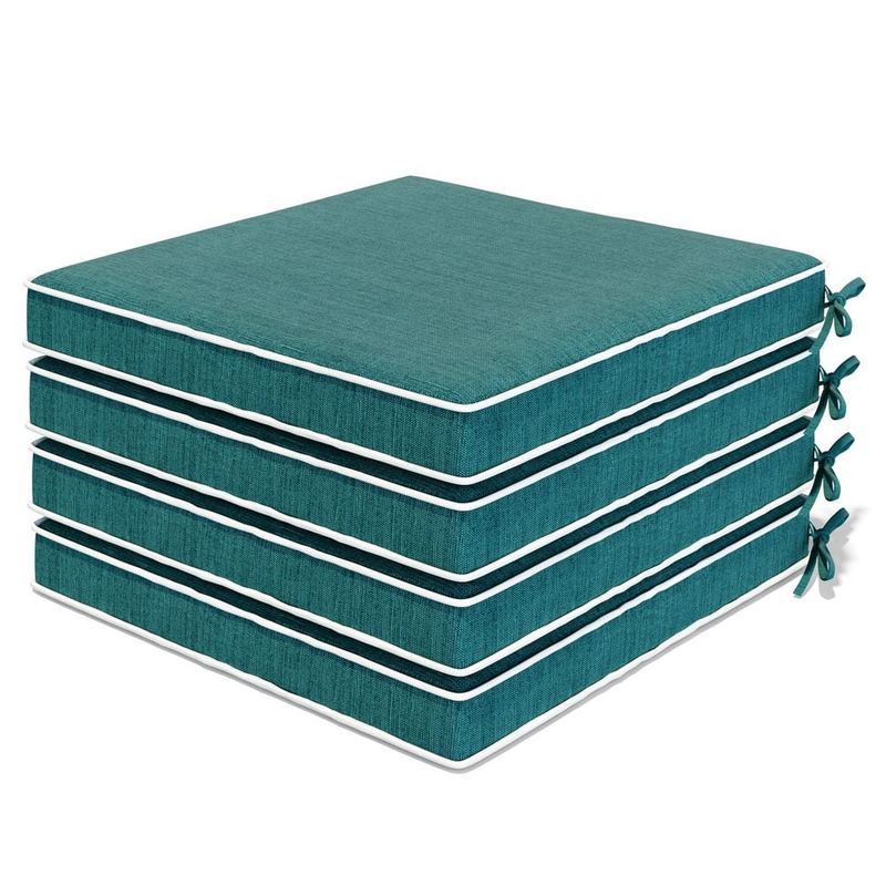 Pellebant - 18.8 in. x 18.8 in. 4-Piece Outdoor Chair Cushion Patio Seat Cushions Set of 4 for Furniture in Malachite