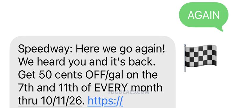 SPEEDWAY $0.50 OFF IS BACK