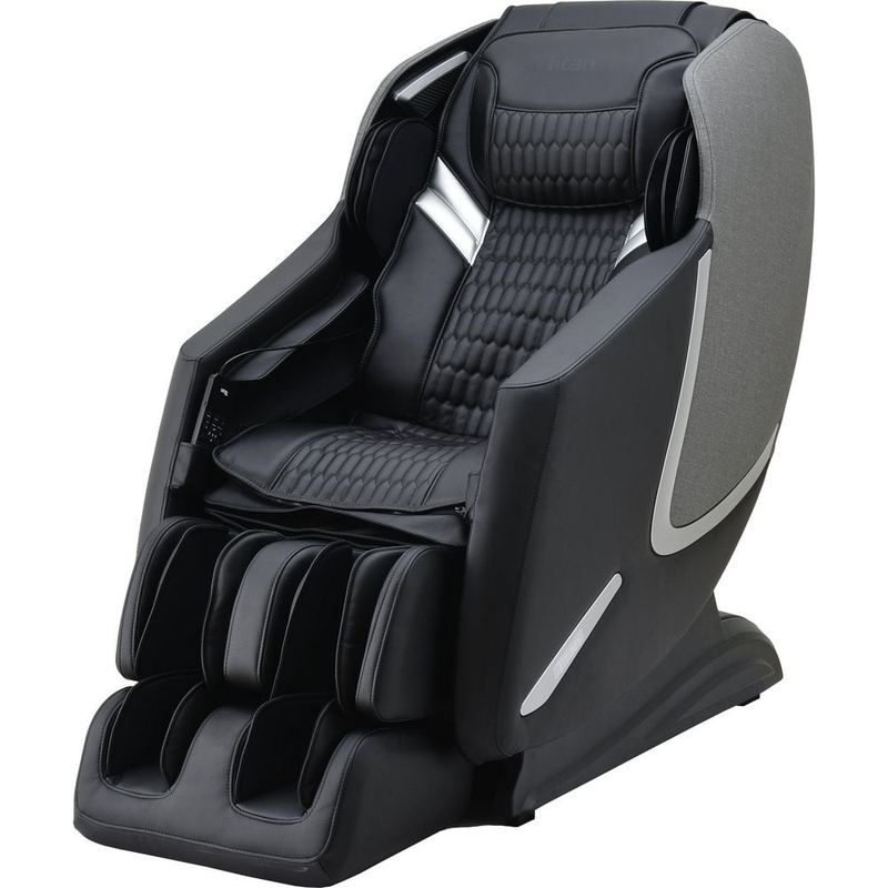 TITAN - Prestige LE Series Black Reclining Faux Leather 3D Massage Chair with Foot Rollers, Zero Gravity, and Full Body Heating