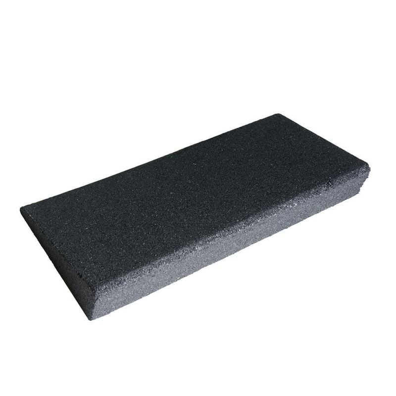 Rubber-Cal - Eco-Safety 2.5 in. T x 6 in. W x 19.5 in. L Coal Commercial Interlocking Rubber Flooring Ramp (1-Pack)