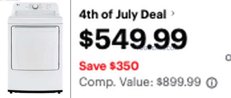 $899.99 LG ELECTRIC DRYER FOR $549.99 👕