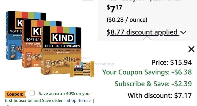 SUB & SAVE DEAL ON KIND SOFT BAKED BARS