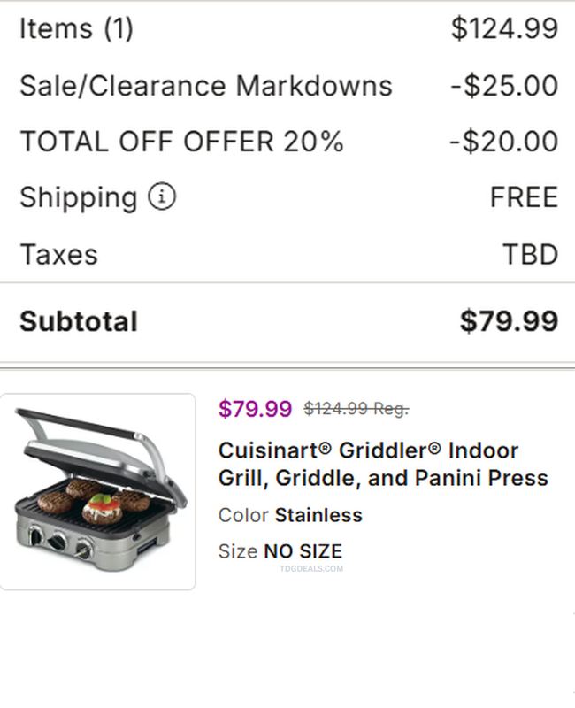 CUISINART GRIDDLER JUST $79.99