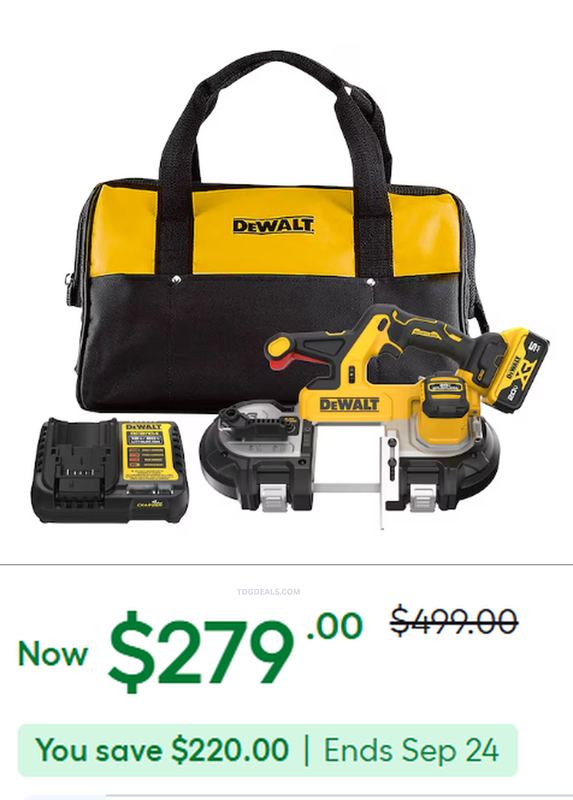 $220 OFF DEWALT BAND SAW