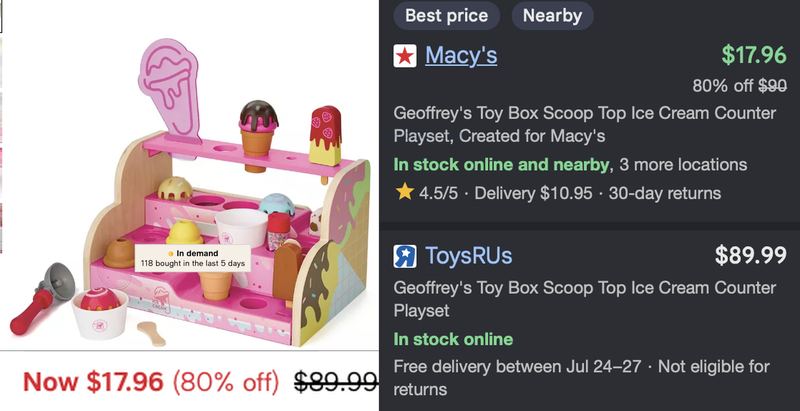 80% OFF ICE CREAM COUNTER PLAY SET 🧸 🍨