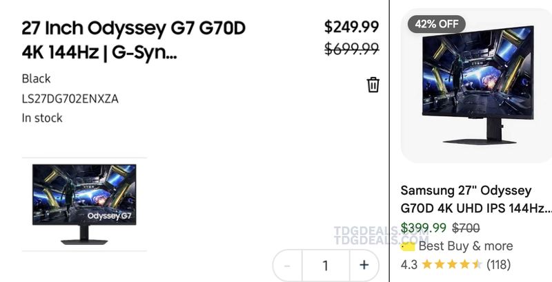 $450 OFF SAMSUNG ODYSSEY G7 G70D GAMING MONITOR 🖥️