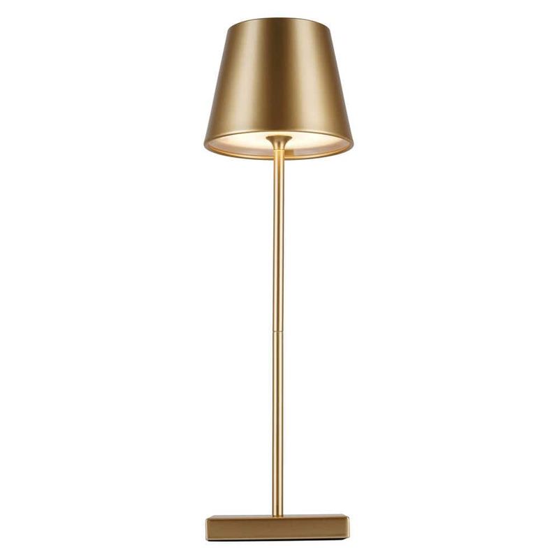 Alsy - 15 in. Gold Modern Rechargeable Indoor Outdoor Integrated LED Stick Table Lamp with Touch Switch
