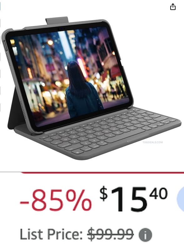 $15 LOGITECH SLIM FOLIO KEYBOARD CASE