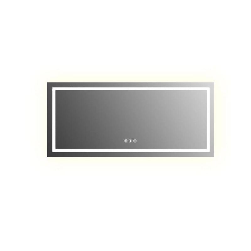 ORGANNICE - 48 in. W x 118 in. H LED Rectangle Frameless Wall-Mounted HD Gym Mirror Dance Mirror Garage Vanity Mirror