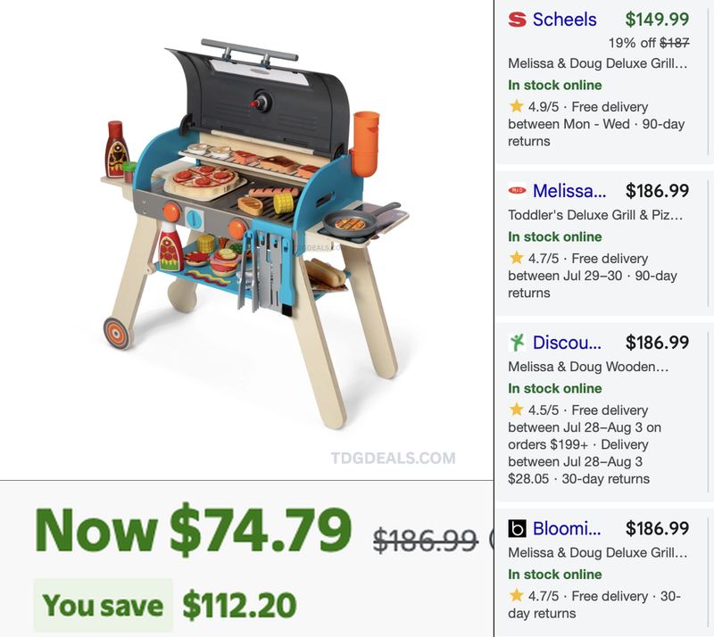 $74.79 DELUXE GRILL PLAY SET