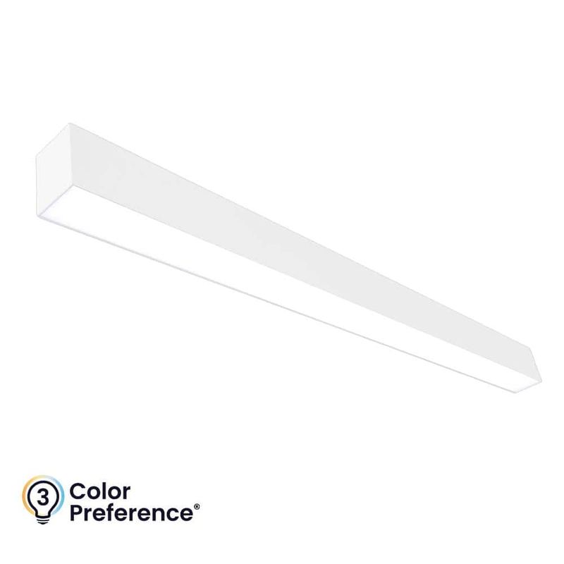 ETI LIGHTING - 1-Pack 4 ft. Integrated LED White Strip Light Fixture Architectural Linear 3000K 4000K 5000K 4600LM 120-277V Dimmable