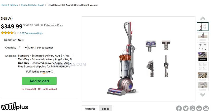 DYSON BALL ANIMAL 3 EXTRA UPRIGHT VACUUM — $349.99