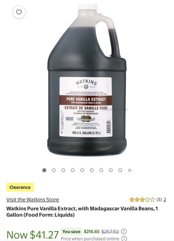 Watkins 1 Gallon Pure Madagascar Vanilla Extract is down to just $41.27 at Walmart (reg. $257.92)!