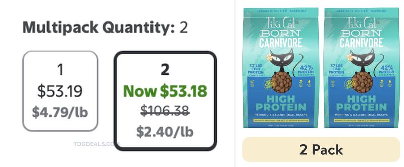 DRY CAT FOOD 2-PACK FOR $53.18 🐱