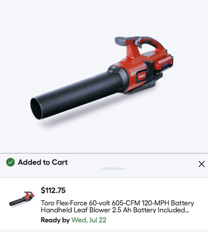 $112.75 TORO LEAF BLOWER @ LOWE'S