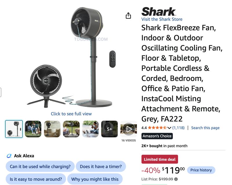 $119 - SHARK FLEXBREEZE FAN 🦈