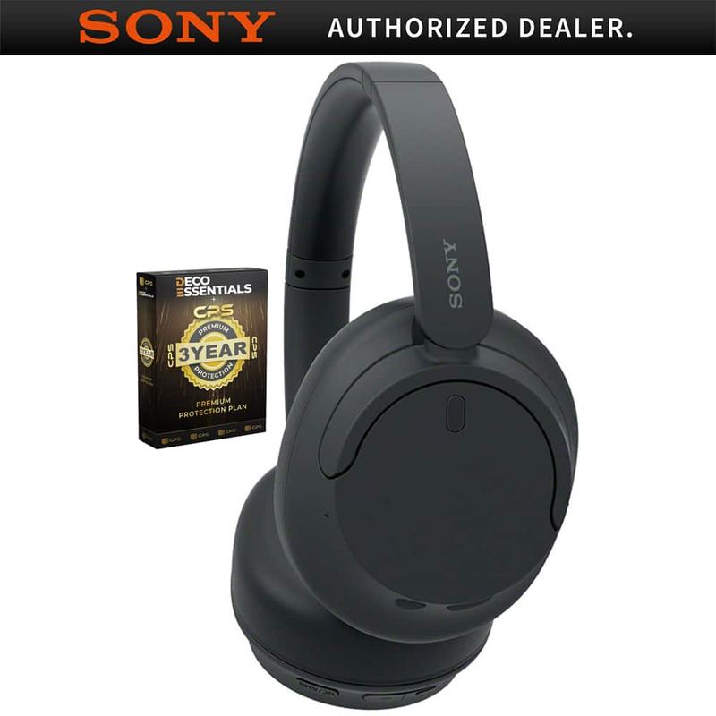 Sony - WH-CH720N Wireless Noise Cancelling Headphone Black with CPS 3 Year Extended Warranty Bundle