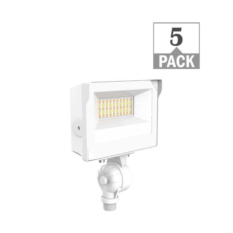 ETI LIGHTING - 50-Watt Equivalent 2000 LumensWhite Integrated LED Flood Light Adjustable CCT and Photocell (5-Pack)