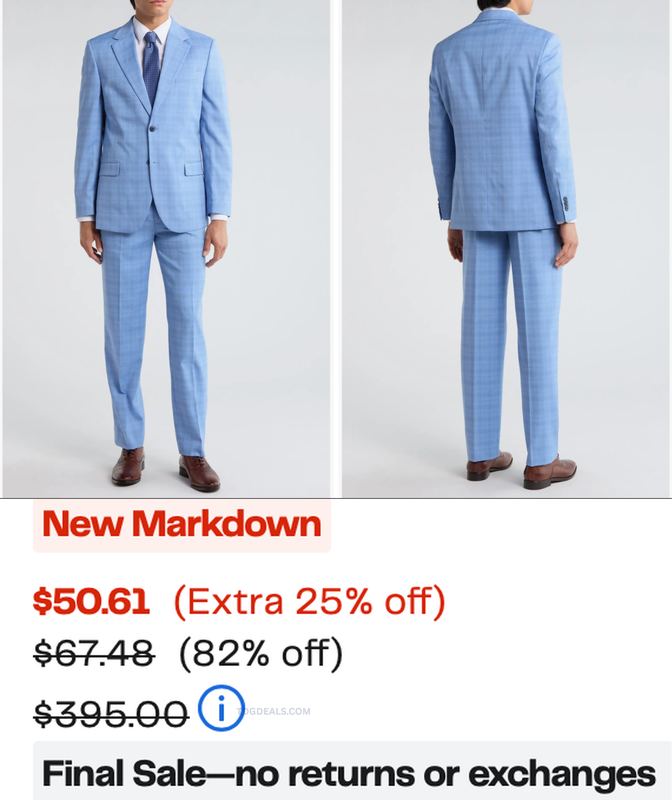 $50.61 NAUTICA Light Blue Plaid Suit 💼